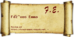 Füves Emma névjegykártya